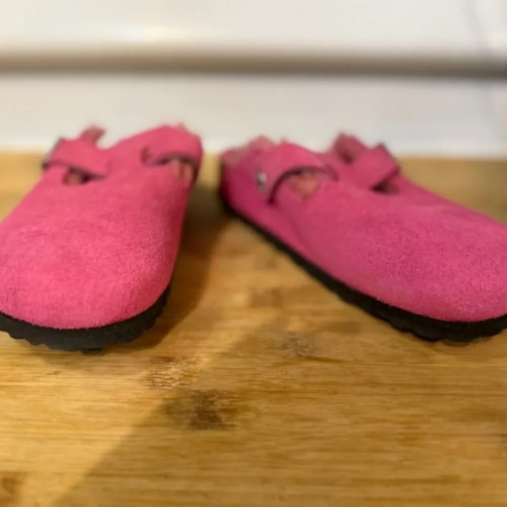 NWOT - Birkenstock Boston Genuine Shearling Lined Clog -  HOT PINK - Picture 6 of 16